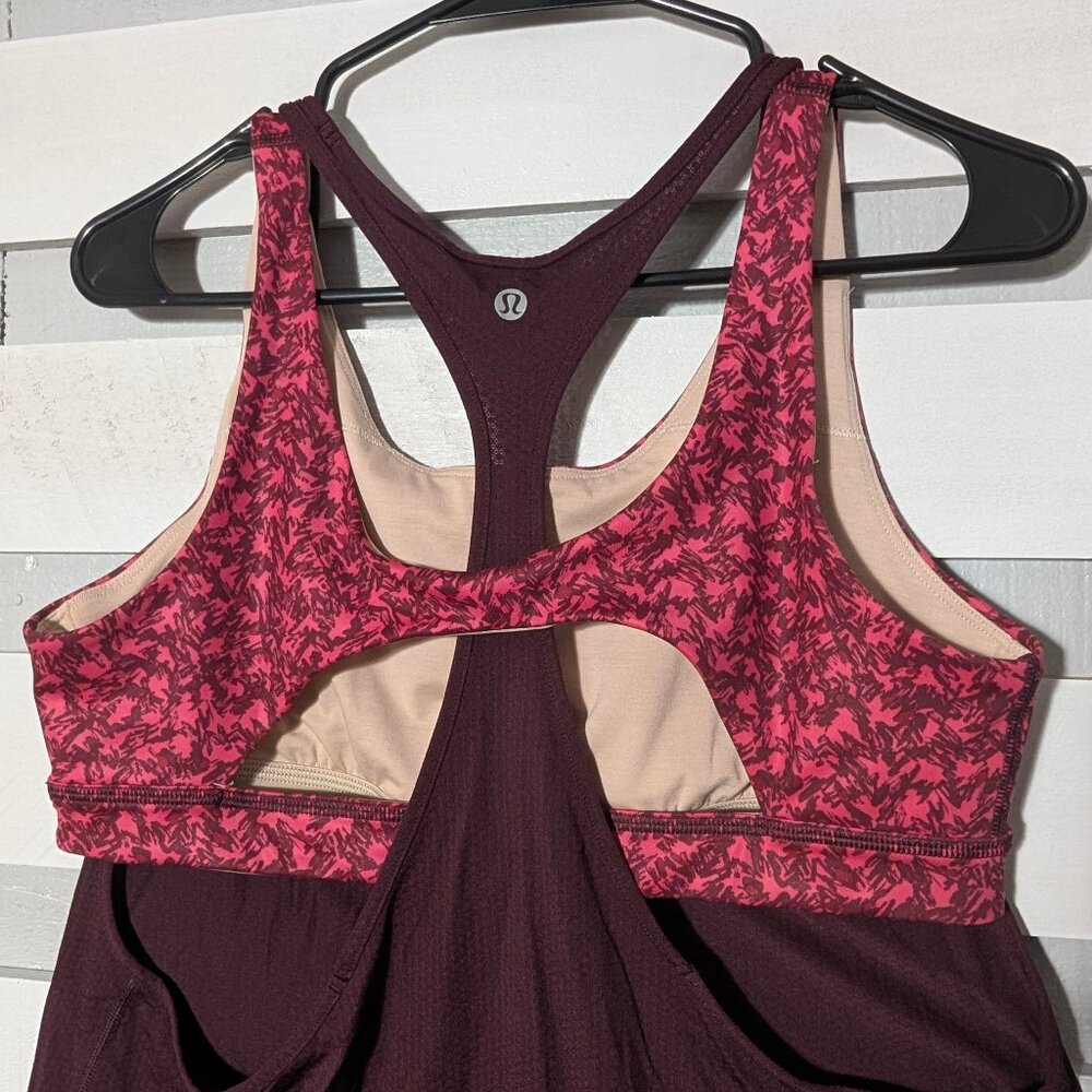Lululemon All Sport Support Tank Bordeaux Drama Mountain Peaks Bon Bon Bordeaux - Picture 8 of 10